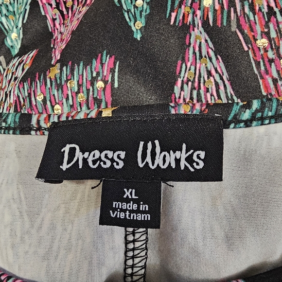 Dress Works Christms Holoday Shift Dress Women's Small 3/4 Sleeve Stretch NWT - Picture 2 of 16
